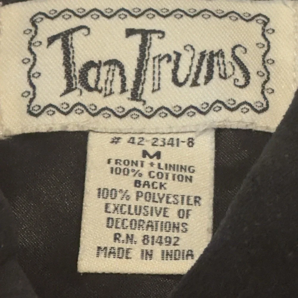 TanTrums Black Velvet Snowman Christmas Vest Women's Size M Ugly Sweater Party